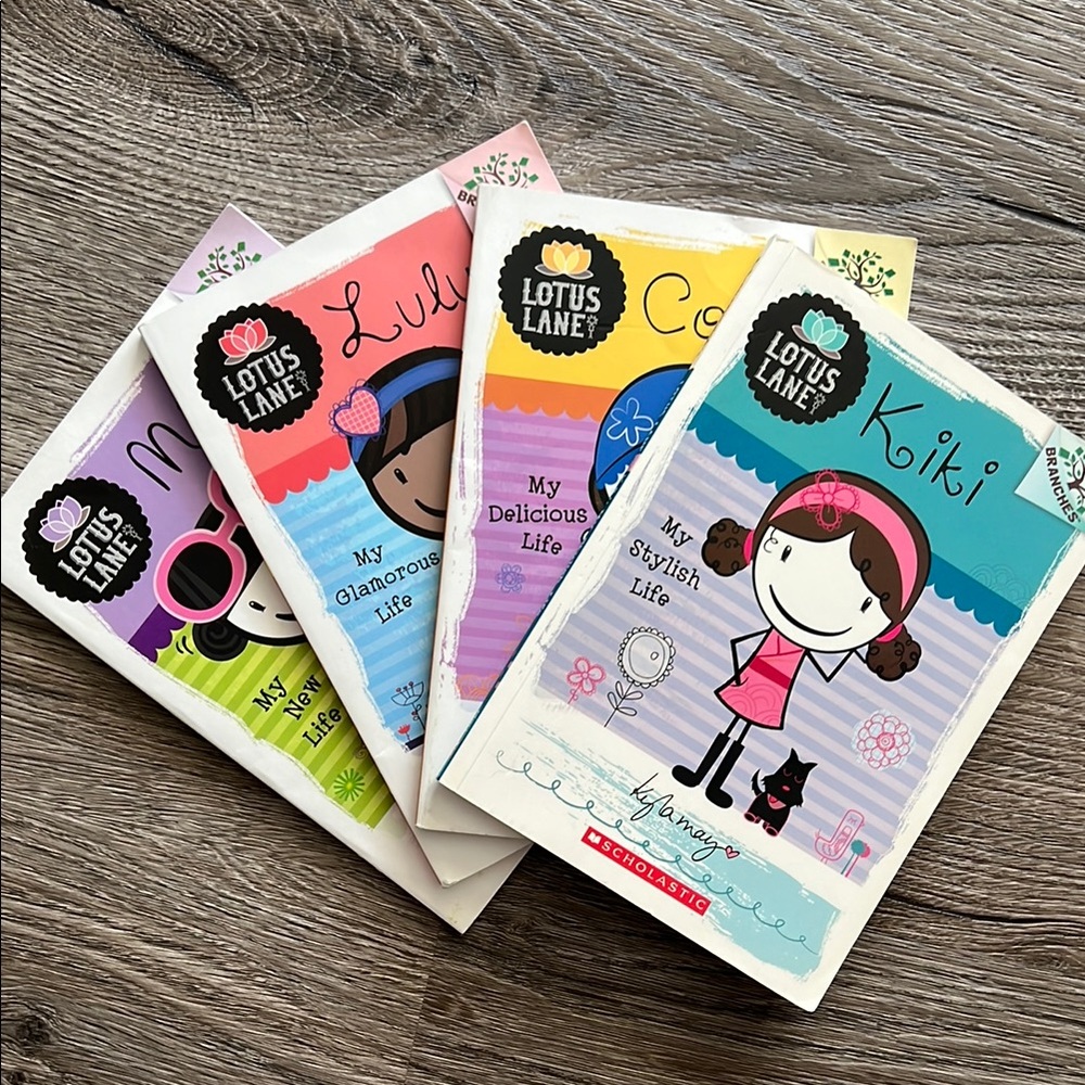 LOT OF 4 LOTUS LANE Illustrated Chapter books, books 1-4 scholastic summer reads
